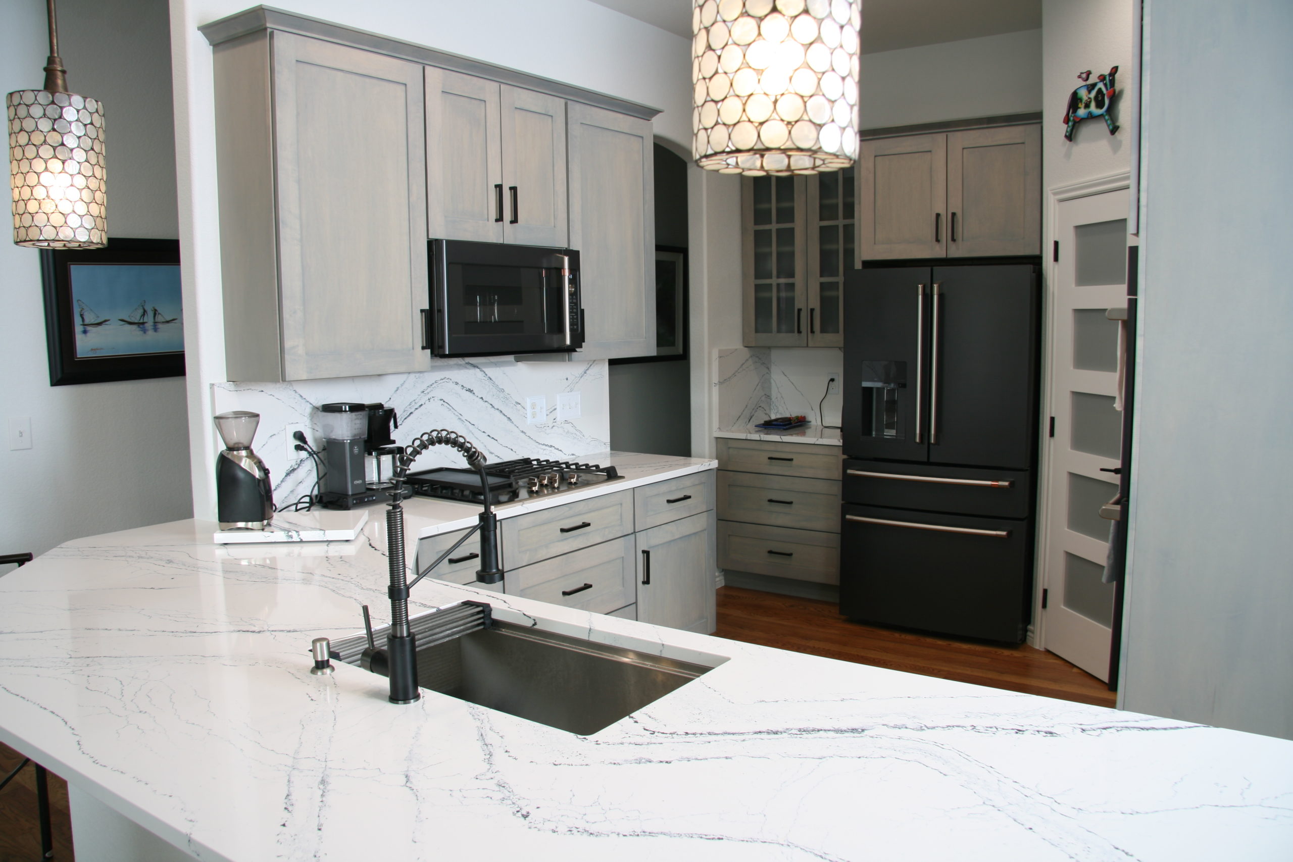 Boulder kitchen remodel with white countertops