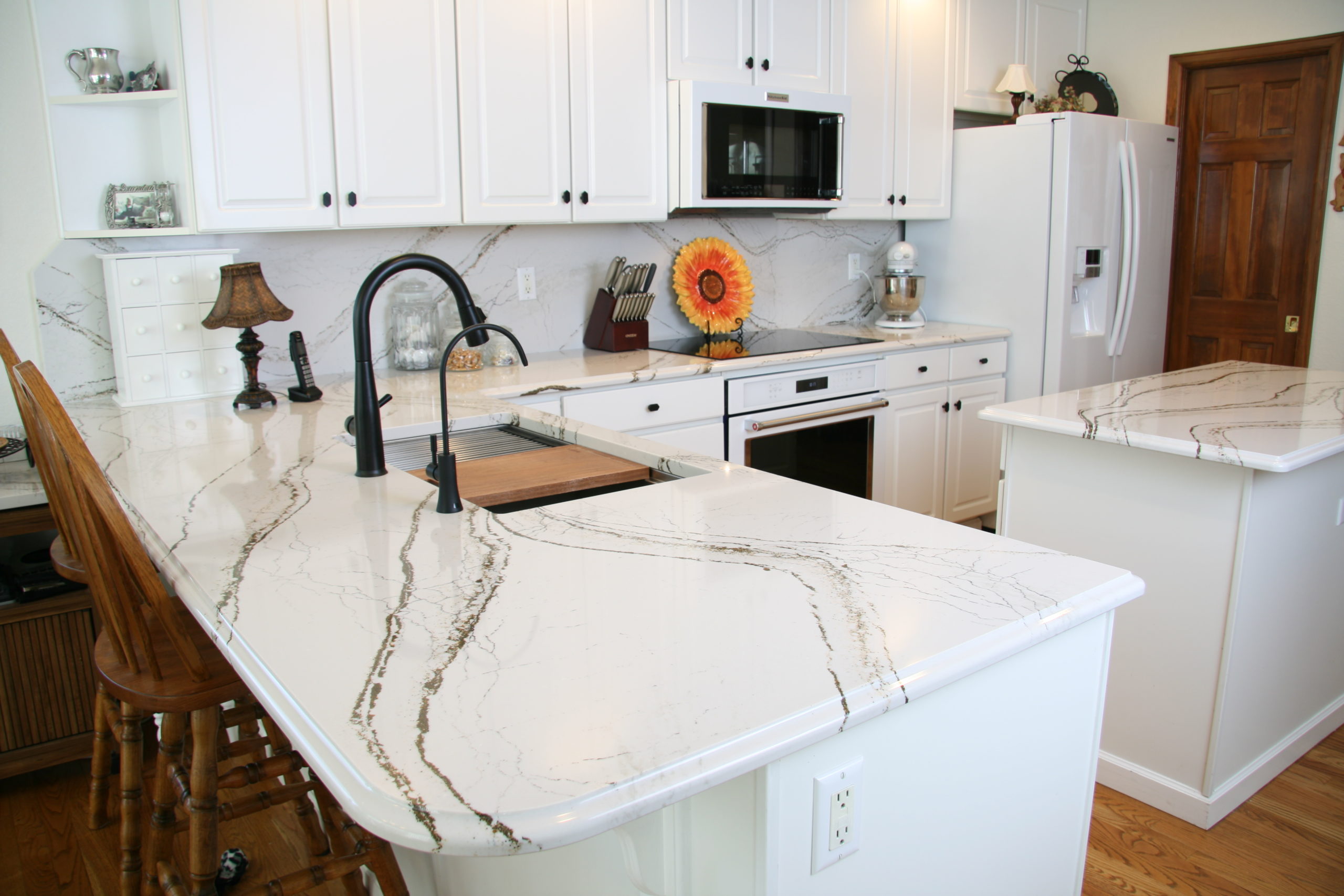 Clean white marble custom countertops in Longmont