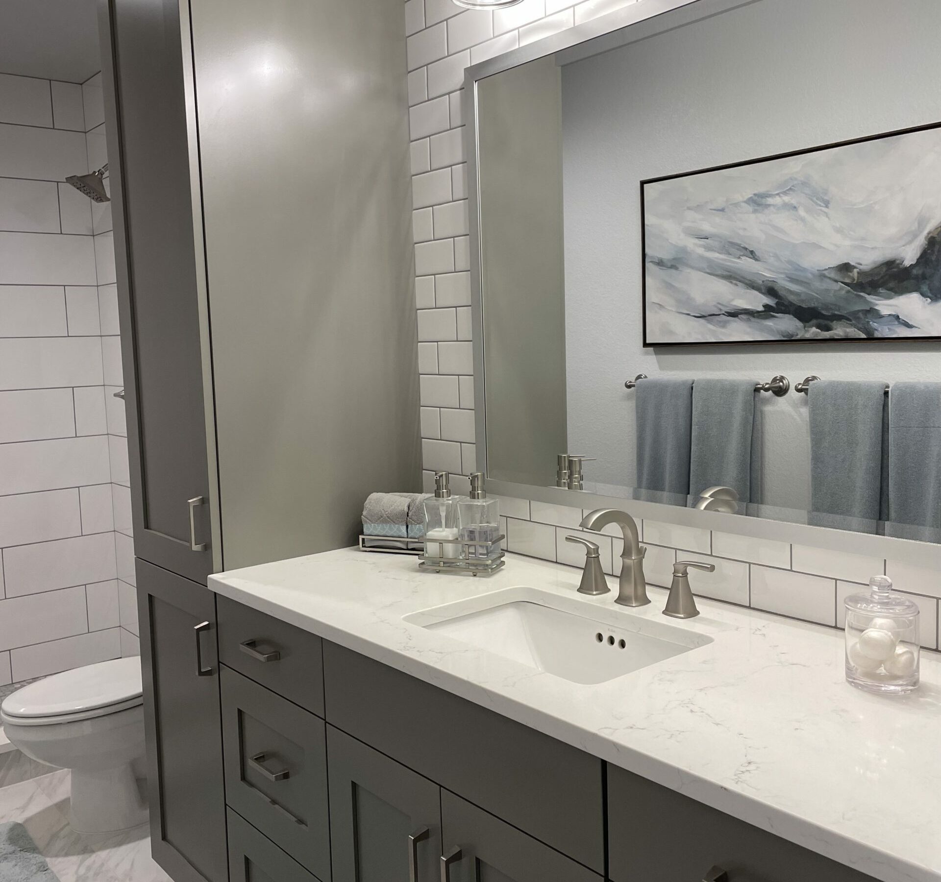 New bathroom remodeling and cabinets in Longmont
