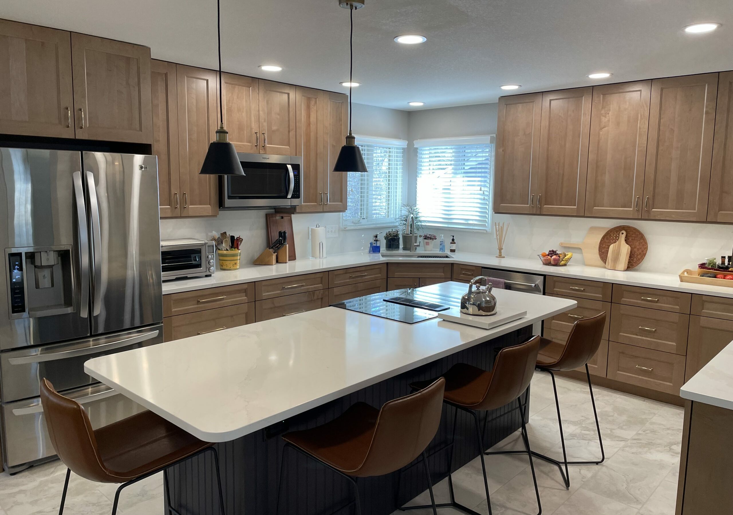 New open kitchen remodel and design in Boulder with custom cabinets