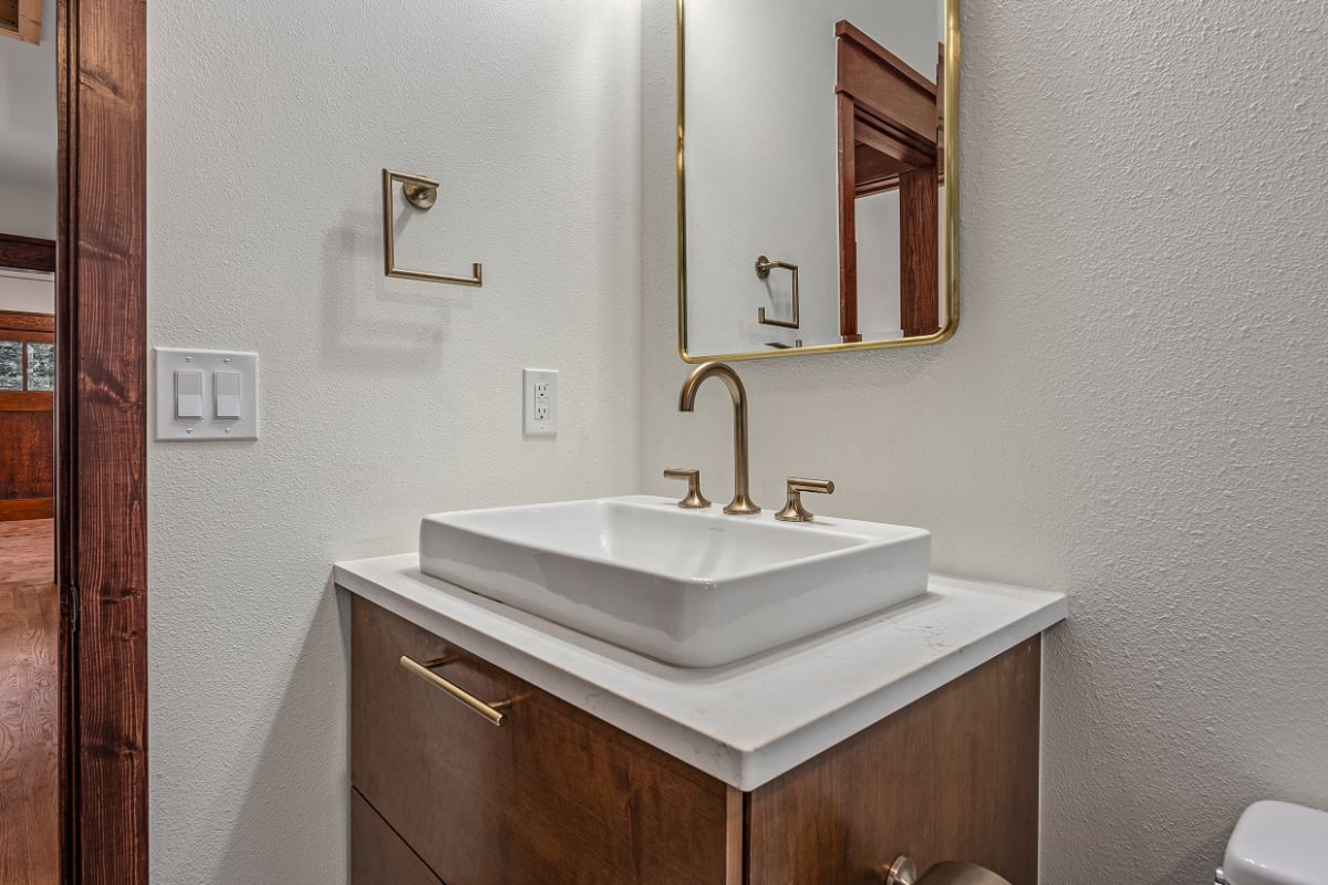 Simple bathroom remodel with custom porcelain sink